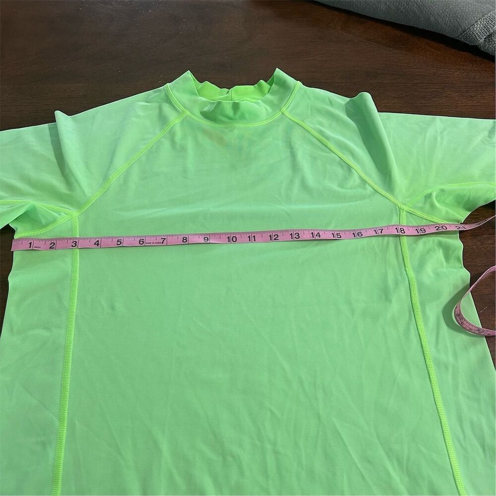 Lands' End Kids XL Neon Green Short Sleeve Rash Guard‎ UPF 50 - Picture 5 of 6